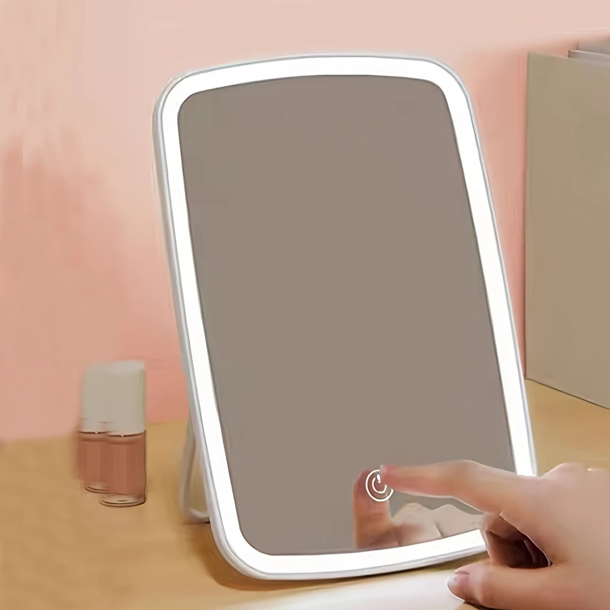 ESPEJO PORTÁTIL CON LUZ LED RECARGABLE